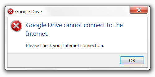 Google Drive cannot connect to the Internet